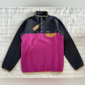 Patagonia Synchilla Snap-T Fleece Pullover Women's Size L NWT Amaranth Pink